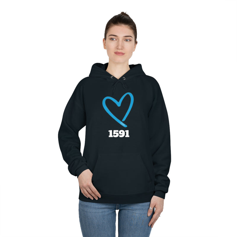 BLUE HEART Unisex Pullover Hoodie Sweatshirt