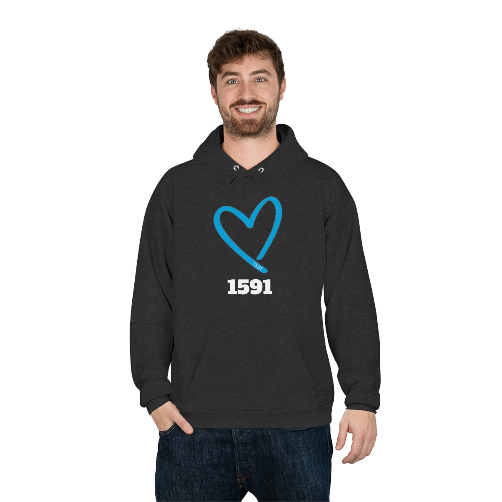 BLUE HEART Unisex Pullover Hoodie Sweatshirt