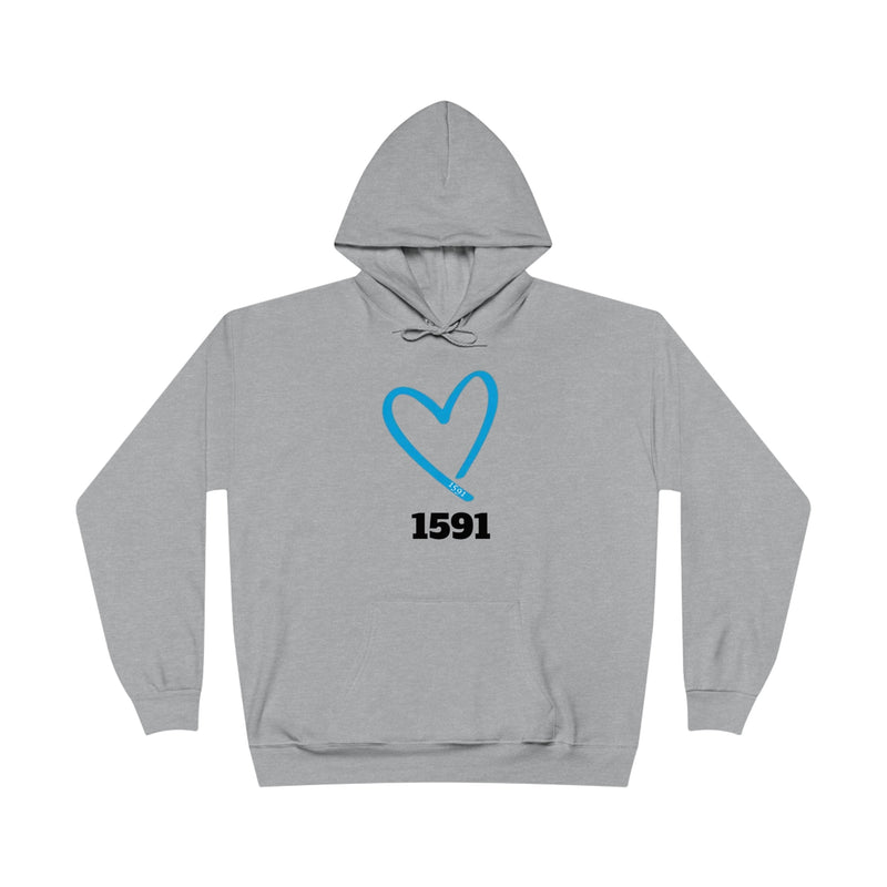 BLUE HEART Unisex Pullover Hoodie Sweatshirt