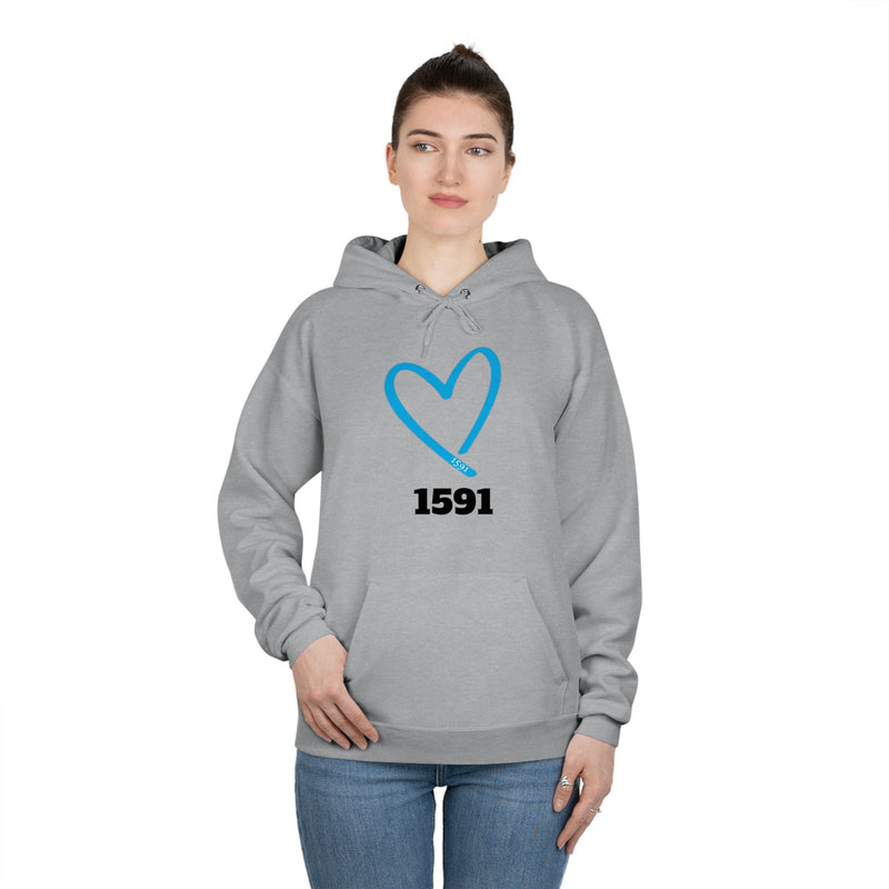 BLUE HEART Unisex Pullover Hoodie Sweatshirt