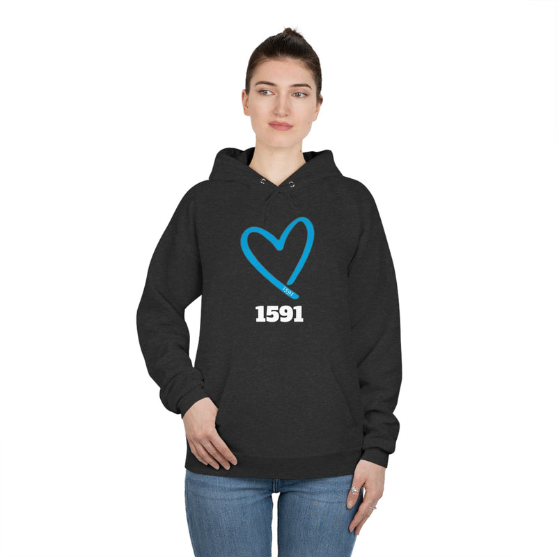 BLUE HEART Unisex Pullover Hoodie Sweatshirt