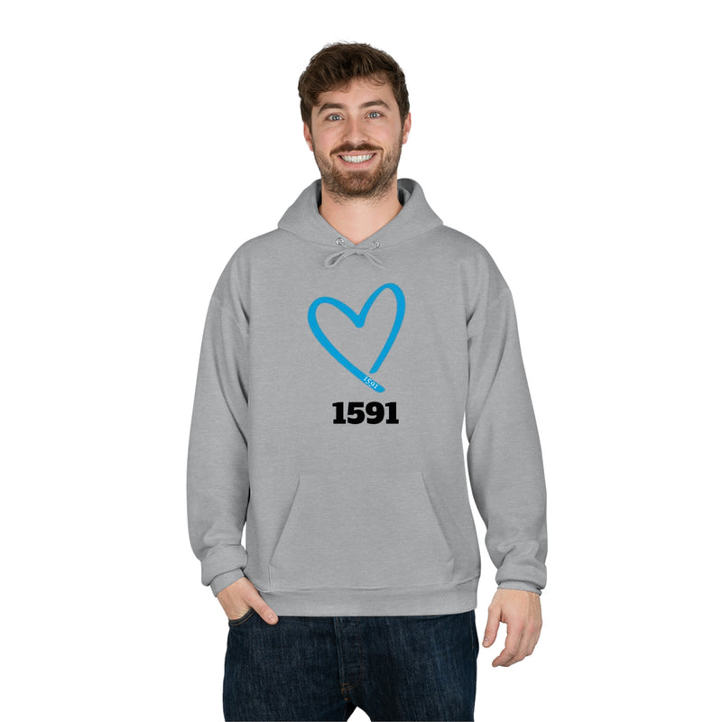 BLUE HEART Unisex Pullover Hoodie Sweatshirt