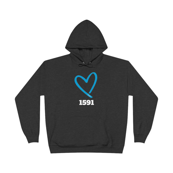 BLUE HEART Unisex Pullover Hoodie Sweatshirt